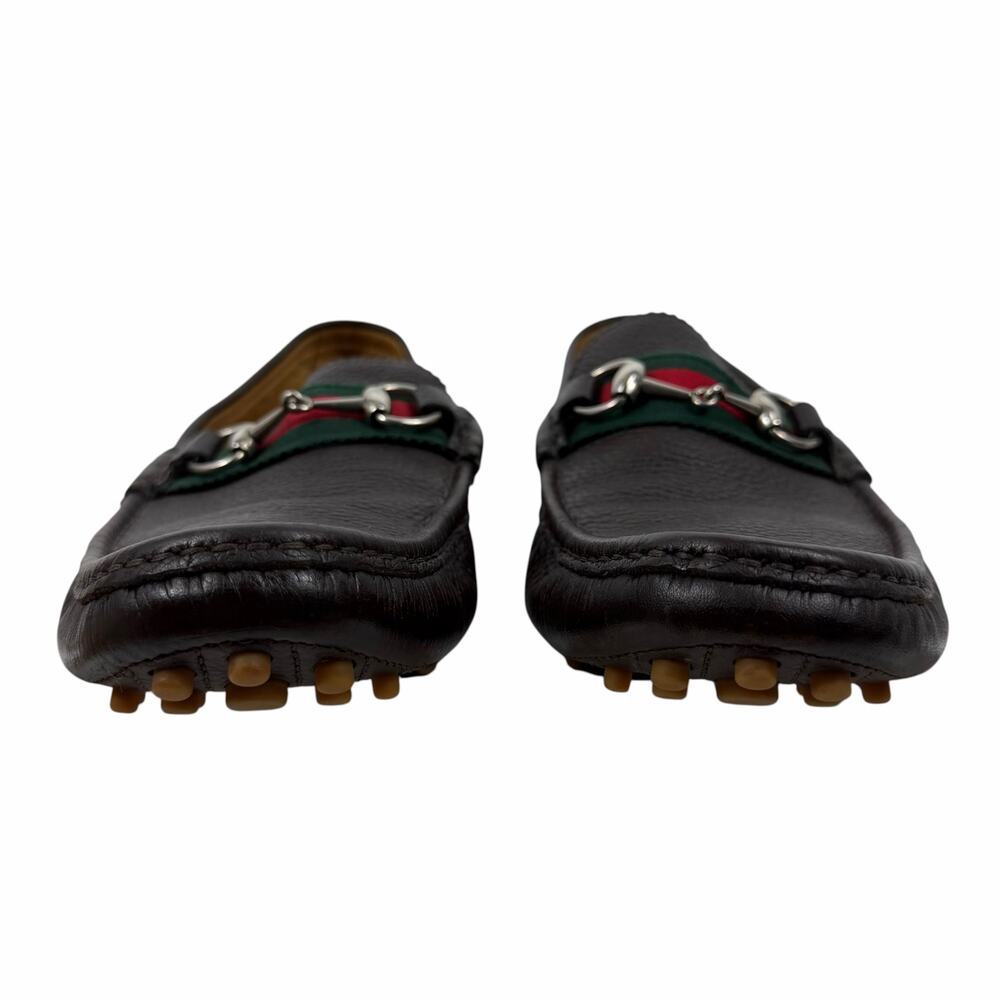 Gucci Horsebit Web Leather Driver Loafer Slip On Brown Size 10/ 10.5 - Picture 6 of 14
